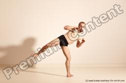 Underwear Martial art Man White Moving poses Slim Short Blond Dynamic poses Academic